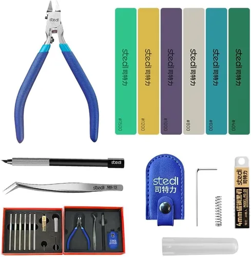 Miniatura 8 de stedi Pinza para modelo, cortador de rebabas con hoja única ultradelgada y resorte rígido Pinzas de hobby para reparación de Gundam