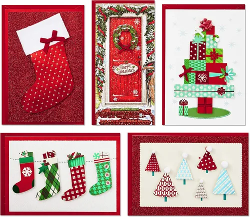 Miniatura 5 de Hallmark - Juego de 24 tarjetas navideñas hechas a mano en caja (conjunto de 24 tarjetas de felicitación especiales para las fiestas y sobres)
