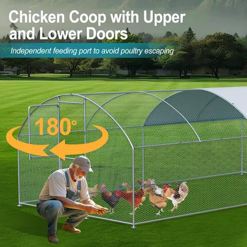 Miniatura 5 de Airynee Gallinero grande, gallineros para 20 pollos, corridos de pollo para patio con agua y cubierta resistente a los rayos UV, techo de cúpula