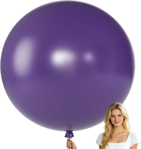 Miniatura 49 de KALOR Globos gigantes retro azul brumoso de 36 pulgadas, paquete de 6 globos de látex grandes redondos retro azul brumoso para aniversario