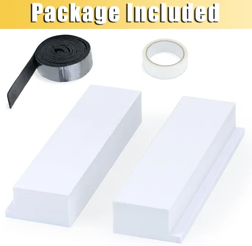 Miniatura 8 de Paquete de 2 bloques de espuma para unidades de aire acondicionado en forma de U, bloque de espuma lateral de cortina de CA para ventana con cinta