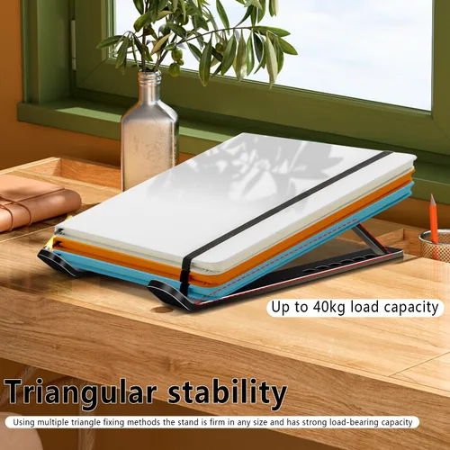 Miniatura 7 de Soporte para laptop, soporte para tableta de computadora, soporte plegable de aluminio ajustable para laptop, compatible con MacBook Air Pro