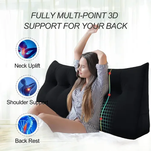 Miniatura 4 de Almohada triangular para cabecero, almohada de lectura triangular, almohada de pana triangular, cojín de cabecera para cabecera, almohada de apoyo