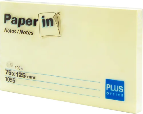 Miniatura 10 de Plus Office 3 blocs de notas adhesivas amarillas Post-Its para oficina, universidad, para tomar notas rápidas y recordatorios, 3 blocs de 100 hojas