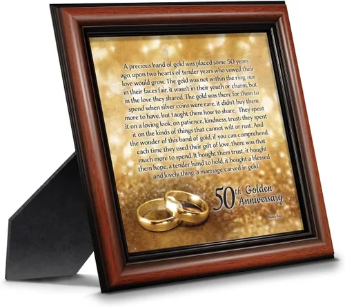 Crossroads Home Décor Boda 50 para padres, decoraciones de 50 aniversario para fiestas, regalos de aniversario dorado de 50 años, 50 para parejas,