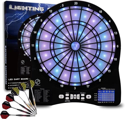 Miniatura 8 de Turnart Electronic Dart Board,13 inch Illuminated Segments Light Based Games Electric Dartboard for Adults Tested Tough Segment for Enhanced
