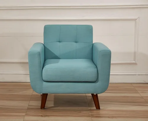 Miniatura 27 de Jenny - Sillón de tela de lino copetudo, cómodo, moderno, tapizado, para sala de lectura, club, bohemio, para sala de estar, dormitorio y espacios