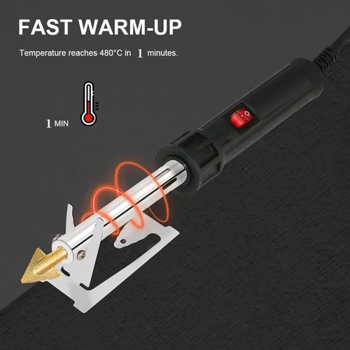 Miniatura 5 de Soldador de Plástico 220W, Kit de Soldadura de Plástico con 1200 Grapas y 40 Varillas, Kit de Soldadura de Plástico con 5 en 1 Puntas de Soldadura