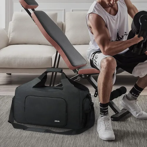 Miniatura 6 de Gym Bags for Men, Sports Duffle Bag, Travel Gym Bag with Shoes Compartment and Wet Pocket, Foldabel, Lightweight for Travel, Gym, Yoga