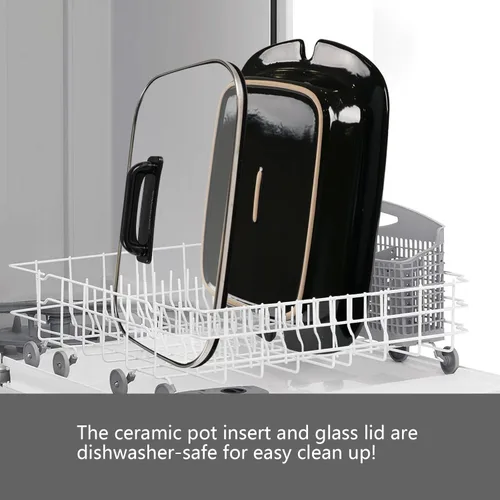 Miniatura 7 de Olla de cocción lenta de 4 cuartos con configuración manual de olla de guisantes - Aparato pequeño de cocina perfecto para cenas familiares, olla