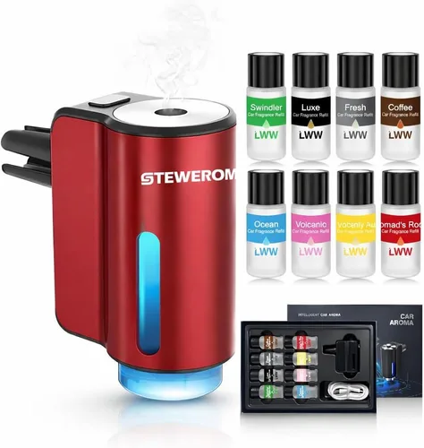 Miniatura 9 de Ambientador de coche – Intensidad inteligente ajustable de 3 velocidades, humidificador recargable difusor de aceite esencial para coche – Viene