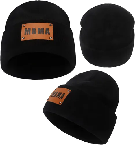 Miniatura 21 de Gorro para padres e hijos,Madre y bebé hija/hijo gorro de punto cálido de invierno,Gorro suave para niños