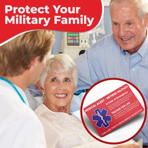 Miniatura 8 de Tarjeta de alerta médica militar retirada de Estados Unidos - Solo dependientes militares - Información de contacto médico de emergencia