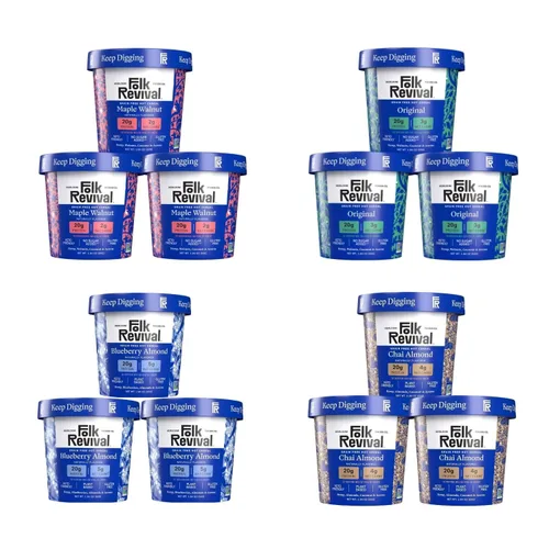 Miniatura 9 de Folk Revival Blueberry Almond Keto Instant 'Oatmeal' – 0.71 oz de proteína, 0.71 oz de carbohidratos netos, alto en fibra, sin OMG, sin gluten