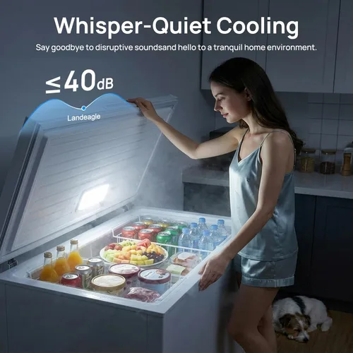 Miniatura 6 de Congelador de pecho de 7.0 pies cúbicos, pequeño y compacto con 7 termostatos ajustables, 2 cestas extraíbles, ahorro de energía, mini congelador