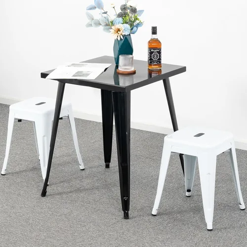Miniatura 2 de Brage Living Juego de 2 taburetes industriales de metal de 18 pulgadas, taburetes cortos apilables para aula, sillas de comedor de metal sin espalda