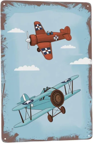 Placa de lata para amantes de la aviación, 8 x 12 pulgadas, decoración de pared retro de avión para regalos de piloto, hangar oficina y entusiasta