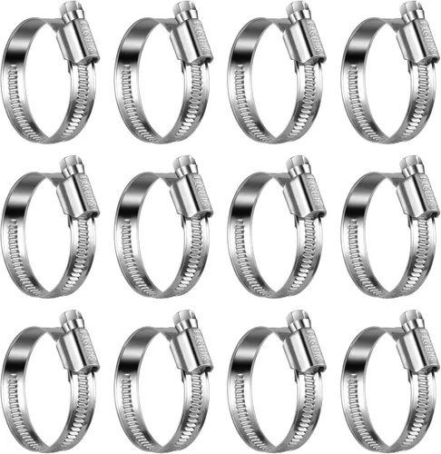 Miniatura 23 de Abrazaderas de manguera de engranaje helicoidal antideslizantes #4, abrazaderas de tornillo de acero inoxidable ajustables de 5/16 a 1/2 pulgadas