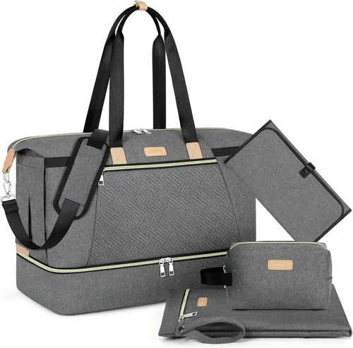 Miniatura 12 de ITIEZY Bolsa de pañales tipo tote para bebé - Bolsa grande para mamá con cambiador portátil, estuche para chupete, bolsas de hospital, bolsa