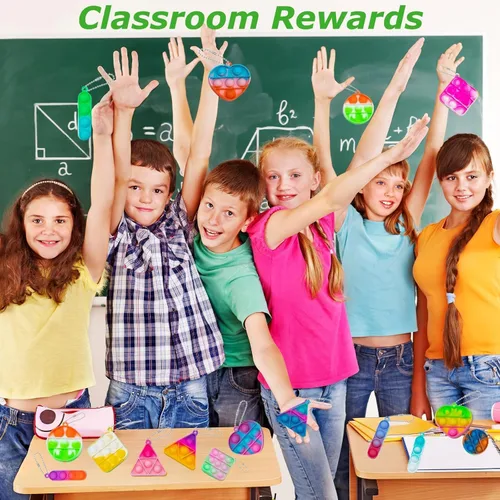 Miniatura 7 de Llavero de juguete para ansiedad con burbujas para apretar, paquete de 180 juguetes para la ansiedad, regalos de fiesta para niños de 3 a 5 y 4 a 8