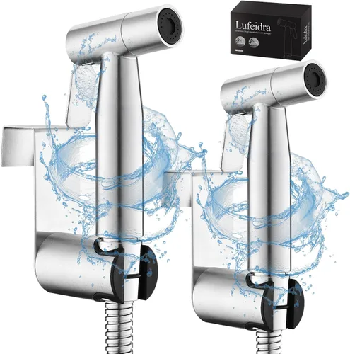 Miniatura 9 de LUFEIDRA Pulverizador de bidé de mano para inodoro, spray de chorro de presión de agua ajustable con manguera de bidé para lavado femenino, nuevo