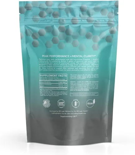 Miniatura 2 de MD Logic Health Creatina + inositol para un máximo rendimiento y claridad mental, sin sabor, fabricado en Nueva York