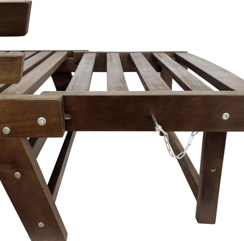Miniatura 8 de Harper & Bright Designs Sofá convertible para exteriores con reposabrazos ajustable, sofá de madera maciza para patio con cojines, acabado Acabado