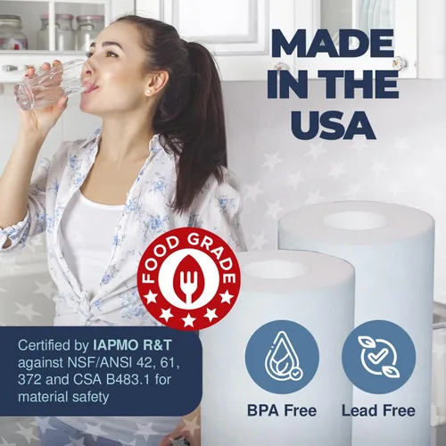 Miniatura 2 de Filtro de agua para sedimentos fabricado en Estados Unidos, 10 x 4.5 pulgadas, repuesto para Pentair Pentek DGD-5005, GE® GXWH40L, GXWH35F