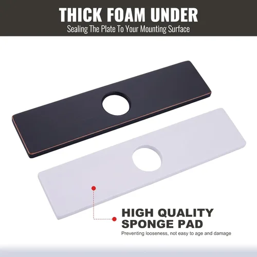Miniatura 3 de Placa de cubierta de orificio para grifo de fregadero de 10 pulgadas para lavabo de baño y cocina, grifo de bronce frotado con aceite, placa