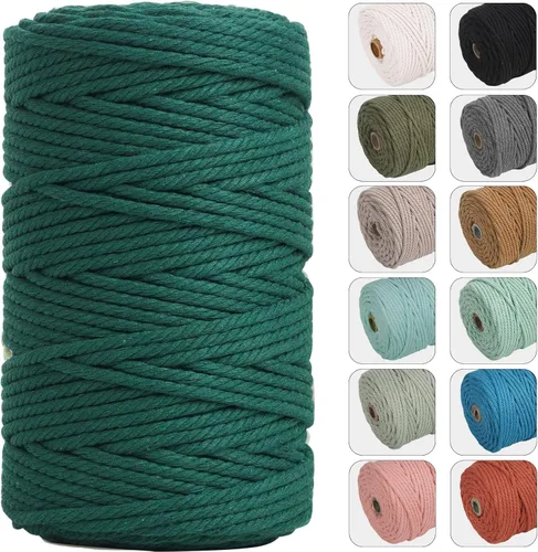 Miniatura 6 de NOANTA Cuerda de macramé de 109 yardas de 109 yardas, cuerda de algodón de color natural para colgar en la pared, ganchos de plantas, manualidades