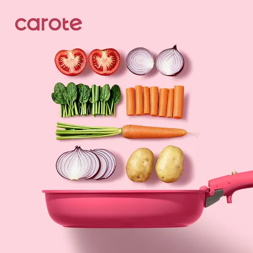 Miniatura 8 de CAROTE Juego de 15 piezas de ollas y sartenes antiadherentes, juego de utensilios de cocina no tóxico con mango desmontable, juego de cocina