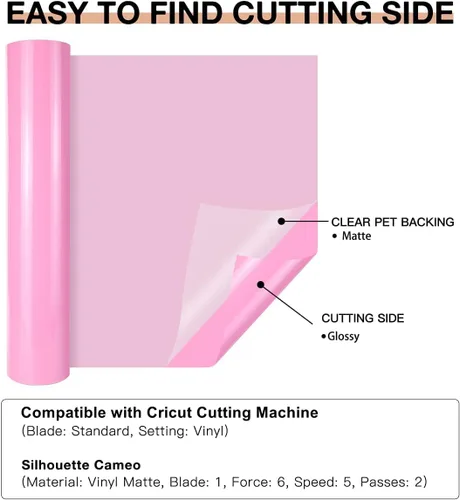 Miniatura 6 de Rollos de vinilo permanentes adhesivo para Cricut, rollo de vinilo blanco de 12.0 in x 35 ft para Cricut. Siluetas, letreros, álbumes de recortes