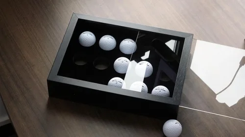 Miniatura 2 de Bivitre Vitrina de pelotas de golf para 15 bolas, estuche de madera con cubierta acrílica contra el polvo, UV, montaje en pared y caja de sombra