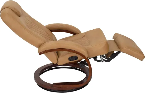 Miniatura 8 de RecPro Nash - Silla reclinable de 28 pulgadas, diseño moderno, mueble de caravana, base giratoria, silla reclinable (2 sillas, color caramelo)