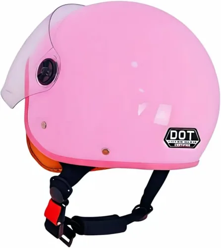 Miniatura 4 de Casco de motocicleta eléctrico retro para niños y jóvenes 3/4 medio, lindo casco de media cara abierto para niños, aprobado por DOT, casco