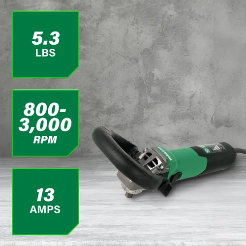 Miniatura 2 de Metabo HPT PE 15-30 Pulidor de ángulo de 7 pulgadas, molienda y pulido superficies de piedra, Pulidor de piedra de motor de 13 amperios, Pulidora