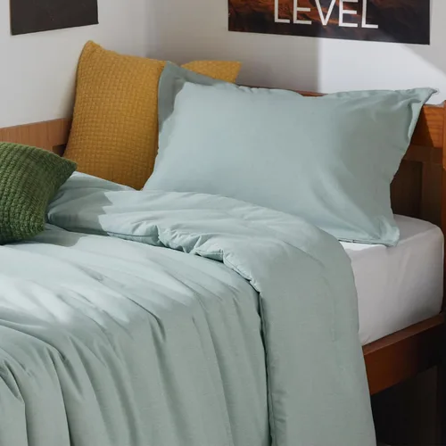 Miniatura 400 de Bedsure Juego de edredón Twin/Twin XL, ropa de cama suave beige para todas las estaciones, juego de cama teñido catiónico, 2 piezas, 1 edredón