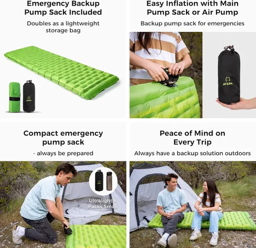 Miniatura 6 de ATEPA ThermAir - Colchoneta de dormir ultraligera para camping y mochilero, 6 colchones de aire aislados de valor R, colchoneta inflable compacta
