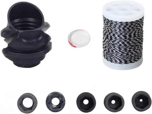 Set de Mira Peep para Tiro con Arco 37/45 Grados 6X 8X con Clarificador y Lente de Núcleo Interno de 5 Tamaños, Accesorio de Cebo para Arco Negro