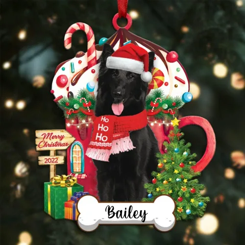 Miniatura 53 de Amantes de los perros de Navidad – Navidad de perros disponibles para muchos perros Shi Tzu – Adorno con forma personalizada, adorno de Navidad