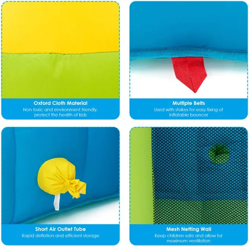 Miniatura 8 de Costzon - Casa inflable para niños, con tobogán acuático con pared de escalada, zona de salto, piscina pequeña, incluye bolsa de transporte de tela