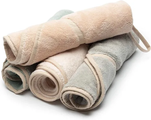 Miniatura 3 de R HORSE 4 toallas de mano colgantes con lazo absorbente de forro polar coral, toallas de mano suaves y gruesas, toallas secas para cocina y baño