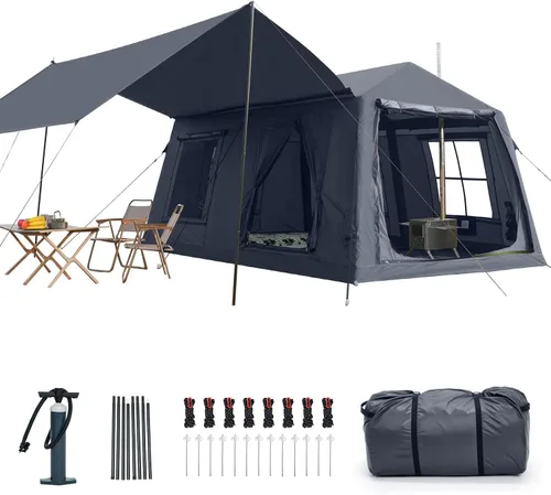 Miniatura 5 de Inflatable Tents for Camping, Large Blow Up Tent with Hand Pump, Easy Setup InflatableTent 4 Season Tent, Waterproof Oxford Air Glamping Tents for