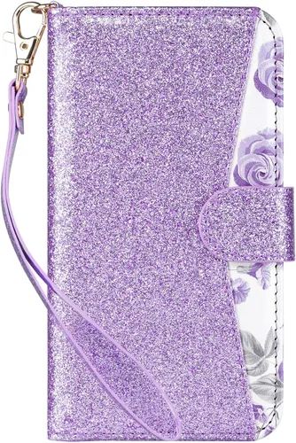 Miniatura 10 de ULAK Funda tipo cartera para iPhone SE 3 (2022)/SE (2020)/8/7 con soporte para tarjetas, funda de piel sintética de alta calidad con ranuras