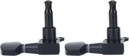 Miniatura 9 de 3 pares de clavijas de guitarra, 3L 3R negro cerrado de aleación de zinc cabezales de máquina para guitarra folk/eléctrica accesorios de actuación