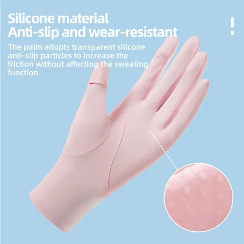 Miniatura 5 de OHRAIN Guantes de protección solar UV para mujer, guantes de ciclismo para pantalla táctil, guantes antideslizantes para entrenamiento de fitness