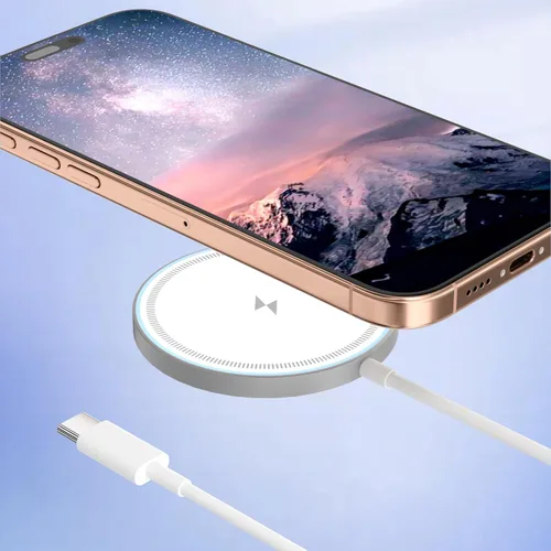 Miniatura 8 de Cargador inalámbrico magnético máximo de 15 W, almohadilla de carga rápida Mag-Safe con luz LED, compatible con iPhone 16/15/14/13/12, AirPods