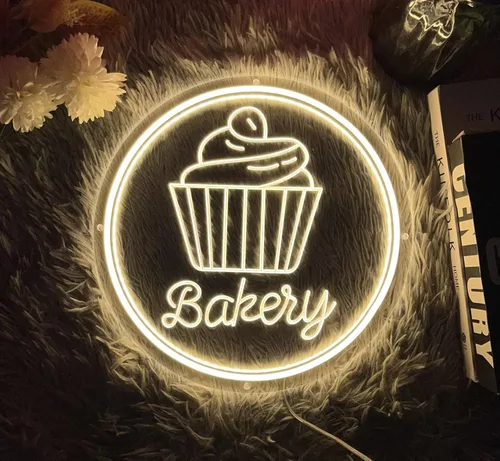 Miniatura 5 de Letrero de neón de panadería para decoración de pared, luz LED regulable, luz de neón, pasteles, pan, letreros para negocios, postres, alimentos