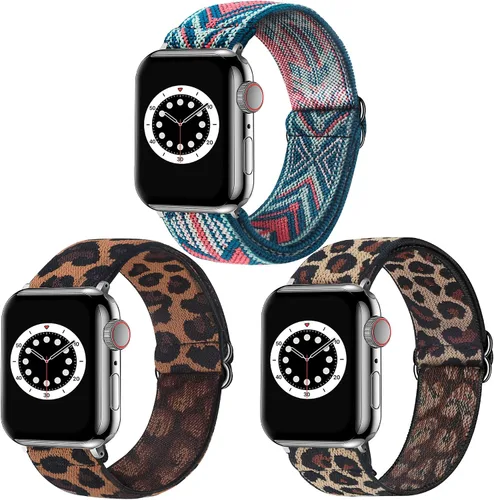 Miniatura 11 de Dsytom Paquete de 3 correas elásticas compatibles con Apple Watch de 1.496 pulgadas, 1.614 pulgadas, 1.575 pulgadas, 1.654 pulgadas, 1.732 pulgadas