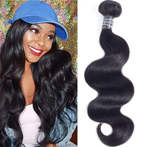 Miniatura 14 de Amella 3 paquetes de 3 mechones de cabello virgen brasileño ondulado (8, 10, 12 pulgadas), negro natural) 8A, 100% sin procesar, cabello humano